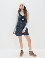 Women's Navy Casual Printed Sleeveless Mini Dress