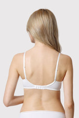 Women's White Solid Hook Bra