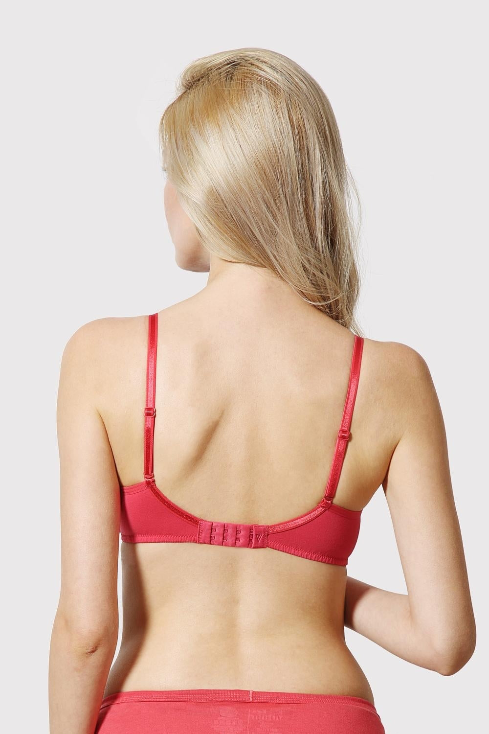 Women's Pink Solid Hook Bra