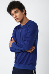 Men's Blue Casual Cotton Full Sleeves Sweatshirt