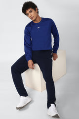 Men's Blue Casual Cotton Full Sleeves Sweatshirt