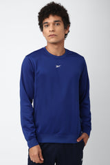 Men's Blue Casual Cotton Full Sleeves Sweatshirt