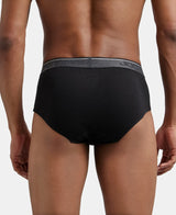 Men's Black Pure Cotton Briefs - Pack of 2