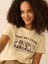 Women's Beige Casual Crew Neck Tshirt