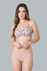 Women's Pink Solid Elasticated Mid Rise Panty