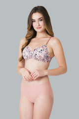 Women's Pink Solid Elasticated Mid Rise Panty