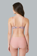Women's Pink Solid Elasticated Mid Rise Panty