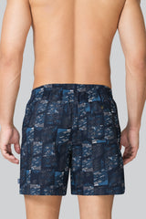 Men's Multicolor Regular Fit Functional Pockets Ultra Soft Allover Print Boxer Shorts - Pack of 2