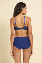 Women's Blue Solid Hook Bra