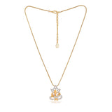 Women's Gold and Rhodium Plated Lord Ganesh Pendant Locket Chain