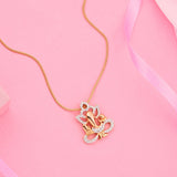 Women's Gold and Rhodium Plated Lord Ganesh Pendant Locket Chain