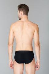 Men's Pure Black Solid Swift Dry High Stretch Mesh AIR Series Active Briefs - Pack of 1