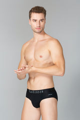 Men's Pure Black Solid Swift Dry High Stretch Mesh AIR Series Active Briefs - Pack of 1