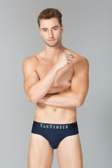 Men's Dark Navy Solid Swift Dry High Stretch Mesh AIR Series Active Briefs - Pack of 1