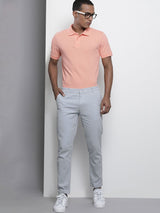 Men's Slim Fit Solid Mid Rise Chinos