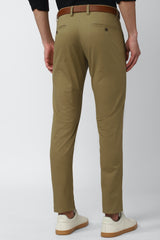 Men's Brown Casual Solid Slim Fit Trouser
