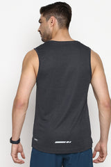 Men's Charcoal Regular Fit Swift Dry Odour Shield Gym Vest - Pack of 1