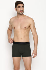 Men's Green Regular Fit 4 Way Stretch Body Defining Fit Solid Trunk - Pack of 1