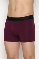 Men's Purple Regular Fit 4 Way Stretch Body Defining Fit Solid Trunk - Pack of 1