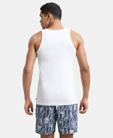 Men's White Pure Cotton Vests - Pack of 2