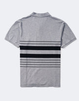 Men's Grey Casual Regular Fit Colorblocked Half Sleeves Polo Tshirt