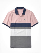 Men's Multicolor Casual Regular Fit Colorblocked Half Sleeves Polo Tshirt