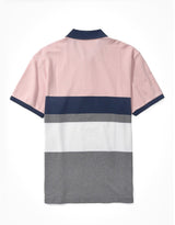 Men's Multicolor Casual Regular Fit Colorblocked Half Sleeves Polo Tshirt