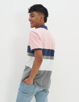 Men's Multicolor Casual Regular Fit Colorblocked Half Sleeves Polo Tshirt