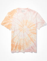 Men's Orange Casual Regular Fit Tie-Dye Half Sleeves Tshirt