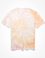 Men's Orange Casual Regular Fit Tie-Dye Half Sleeves Tshirt