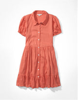 Women's Orange Casual Solid Half Sleeves Mini Dress