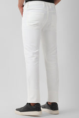 Men's White Casual Slim Fit Jeans
