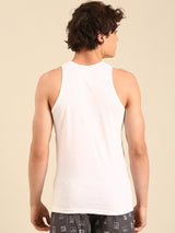 Men's White Cotton Regular Fit Vest