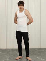 Men's White Cotton Regular Fit Vest