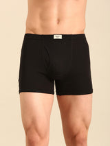 Men's Black Cotton Regular Fit Trunk
