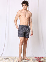 Men's Grey Cotton Regular Fit Boxer
