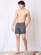 Men's Grey Cotton Regular Fit Boxer