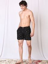 Men's Black Cotton Regular Fit Boxer