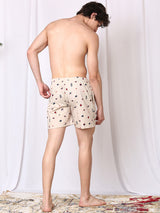 Men's Beige Cotton Regular Fit Boxer