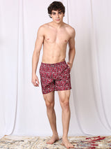 Men's Red Cotton Regular Fit Boxer