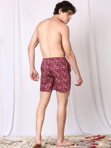 Men's Red Cotton Regular Fit Boxer