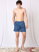 Men's Blue Cotton Regular Fit Boxer