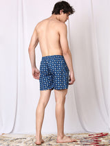 Men's Blue Cotton Regular Fit Boxer