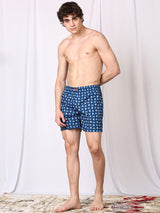 Men's Blue Cotton Regular Fit Boxer