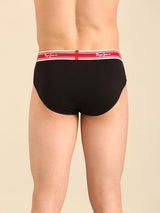 Men's Black Cotton Regular Fit Briefs