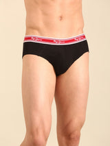 Men's Black Cotton Regular Fit Briefs