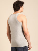 Men's Grey Cotton Regular Fit Vest
