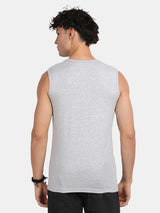 Men's Grey Cotton Regular Fit Vest