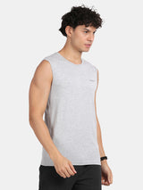 Men's Grey Cotton Regular Fit Vest