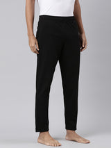 Men's Black Cotton Regular Fit Track Pant